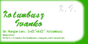 kolumbusz ivanko business card